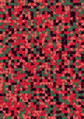 Seamless pattern with random colored quarter circles Generative Art background illustration