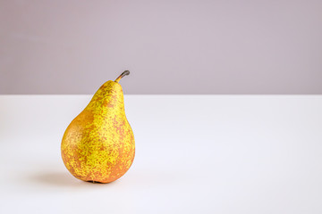Pear fruit on the table. Copy space.