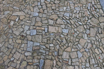 Texture of Cobblestone Street and stone street road