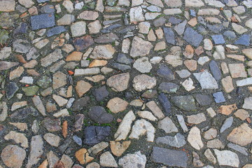 Texture of Cobblestone Street and stone street road