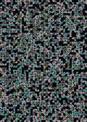 Seamless pattern with random colored quarter circles Generative Art background illustration