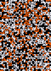 Seamless pattern with random colored quarter circles Generative Art background illustration