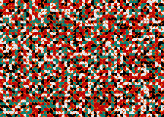 Seamless pattern with random colored quarter circles Generative Art background illustration