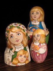 Matryoshka doll, Russian doll, Russian nesting doll, stacking dolls, wooden dolls.