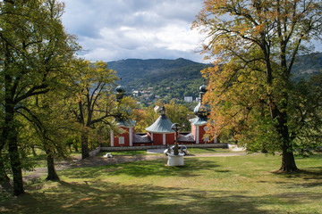 View back down from the Calvary at Banska Stiavnica in Slovakia