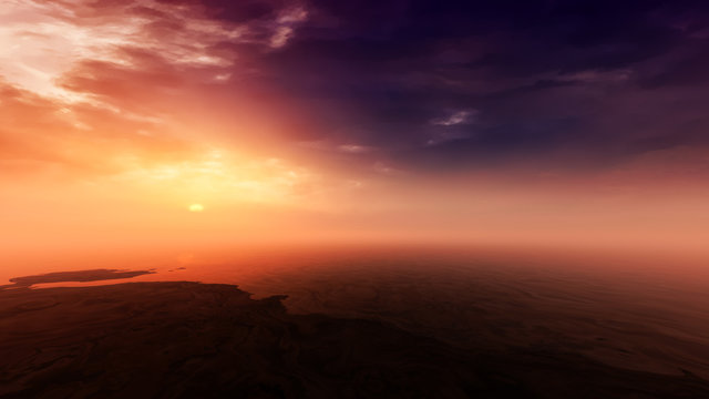 majestic fantasy planet sunset environment