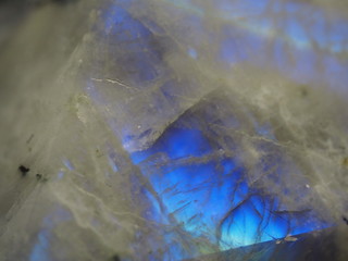 Extreme Close up of Rainbow Moonstone Pyramid