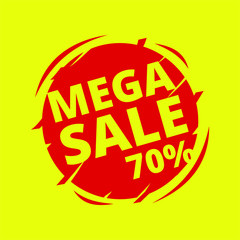 yellow mega sale banner vector