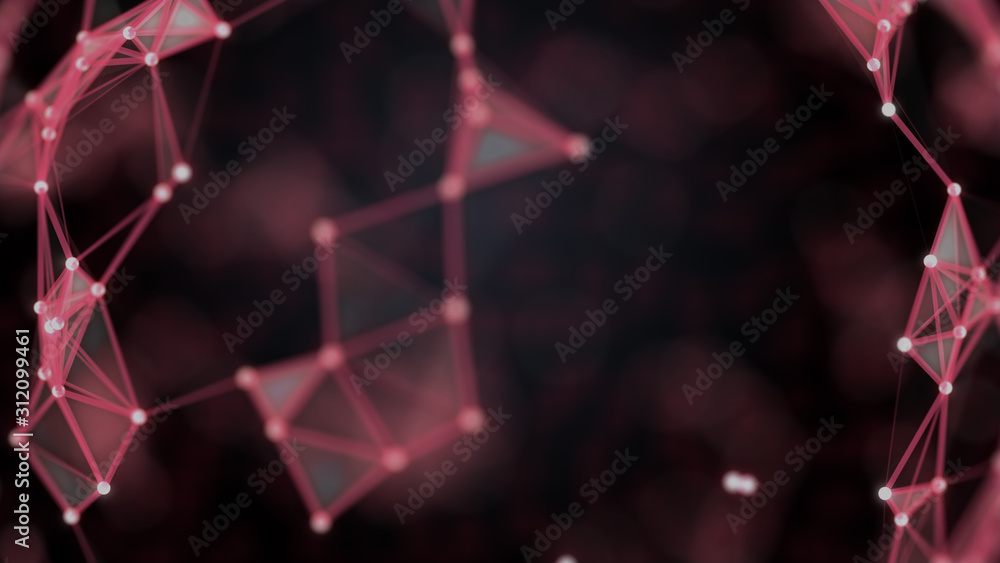 Poster molecular technology background. abstract model of molecules connection process.
