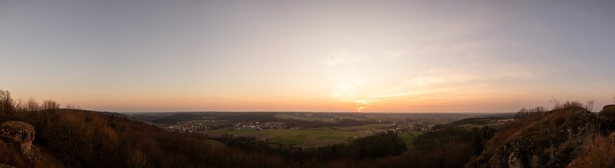 sunset franconian switzerland panorama from plankenstein
