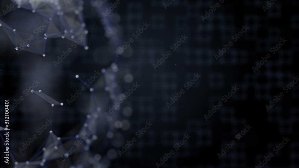 Poster abstract 3d design background of creative particles connection which can be used as walpaper.