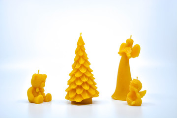 candles on white background