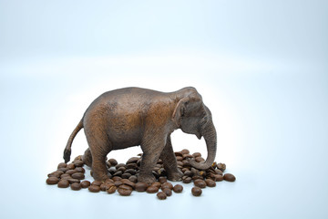 Fototapeta na wymiar elephant in coffee