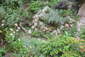 Permaculture element: Herb spiral in late summer/indian summer or early autumn