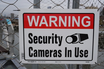 Obraz premium security cameras warning sign