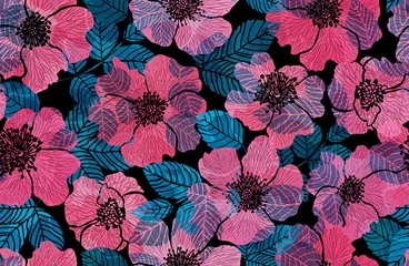 Raamstickers floral seamless pattern © Chantal