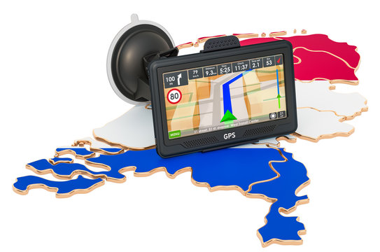 GPS navigation in the Netherlands, 3D rendering