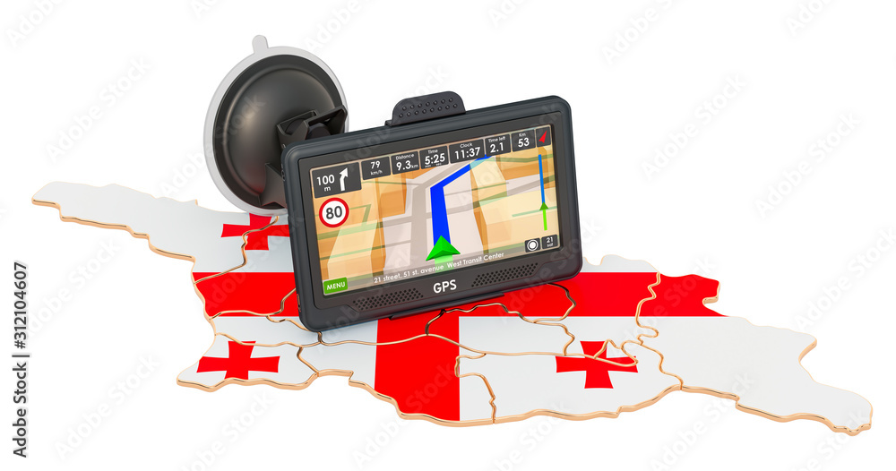 Poster gps navigation in georgia, 3d rendering