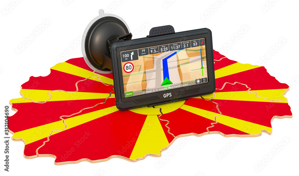 Poster gps navigation in macedonia, 3d rendering