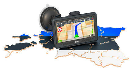 GPS navigation in Estonia, 3D rendering