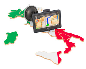GPS navigation in Italy, 3D rendering