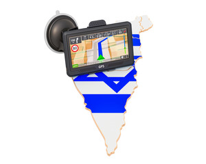 GPS navigation in Israel, 3D rendering