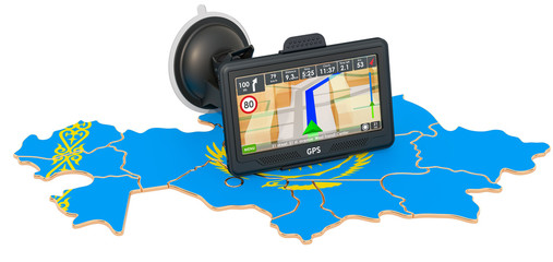 GPS navigation in Kazakhstan, 3D rendering