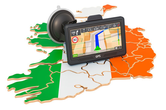 GPS navigation in Ireland, 3D rendering