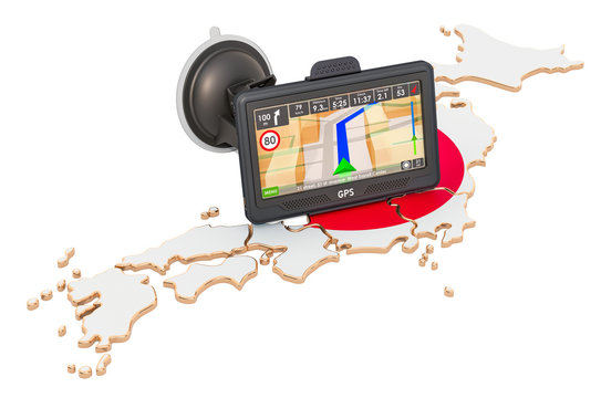 GPS navigation in Japan, 3D rendering