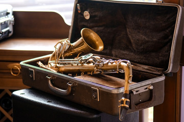 old saxophone