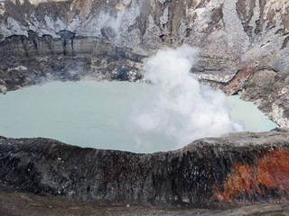 Lake inside the crater of a volcano detail © Jan