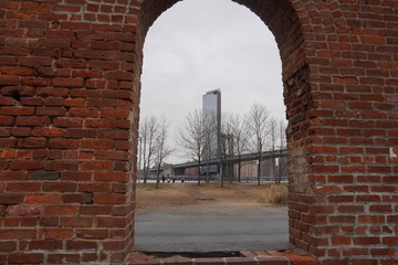 brick wall arch