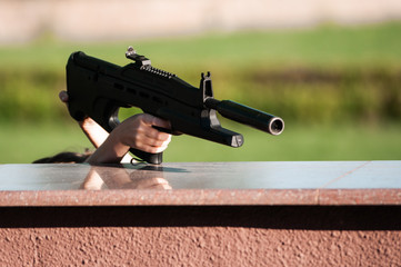 arm with gun