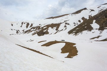 Caucasus Mountains. View from the Muhu Pass, Karachay-Cherkessia, Russia