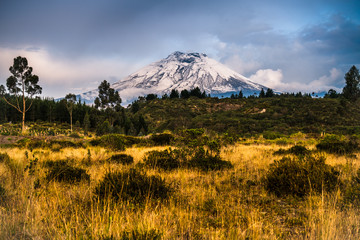 Fototapeta premium Diverse central landscape with mountains of valleys and canyons in South America of Ecuador