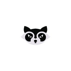 Raccoon face. Raccoon mascot idea for logo, emblem, symbol, icon. Vector illustration