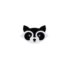 Fototapeta na wymiar Raccoon face. Raccoon mascot idea for logo, emblem, symbol, icon. Vector illustration