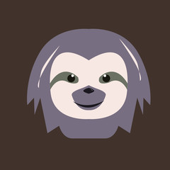 Sloth Head character mascot logo design illustration vector