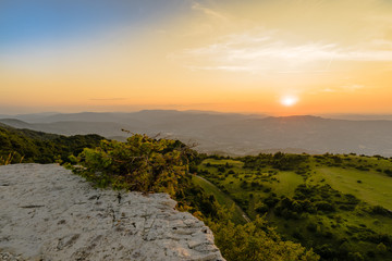 Sunset on Mt. Carpegna near Trabocchetto pass.
