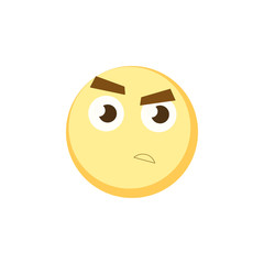 Frustrated character flat style emoji smile icon. Vector emoticon face