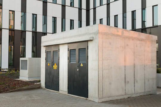 Transformer box in an evening shadow 2 20KV