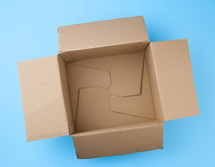 open square empty cardboard brown box for packing and shipping things