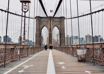 Brooklyn Bridge on a cloudy day