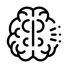 Human Brain Icon Vector. Outline Human Brain Sign. Isolated Contour Symbol Illustration