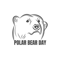 Vector illustration for the international holiday Polar Bear Day in February.