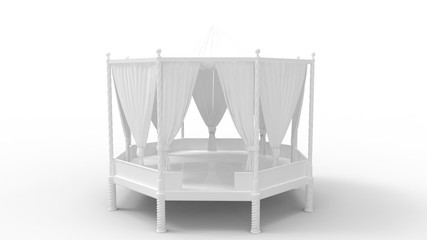 3d rendering of a gazebo isolated in white background