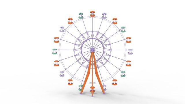 recommend clip art: 3d rendering of a ferris wheel isolated in a studio background