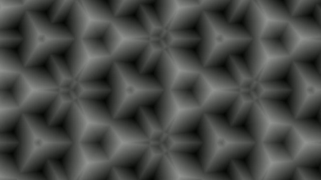 Grey triangle Kaleidoscope geometric colorful pattern. Abstract background animation