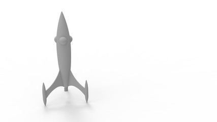 3d rendering of a cartoon rocket isolated in white background