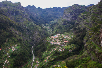 Village amongst the beautiful mountains of Madeira